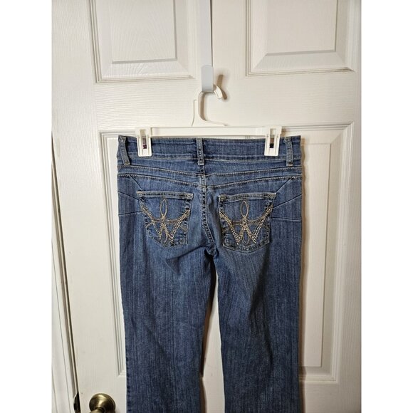 Wrangler Cowgirl Cut Jeans Womens 3/4x31 Blue Bootcut Denim Western - Picture 6 of 9